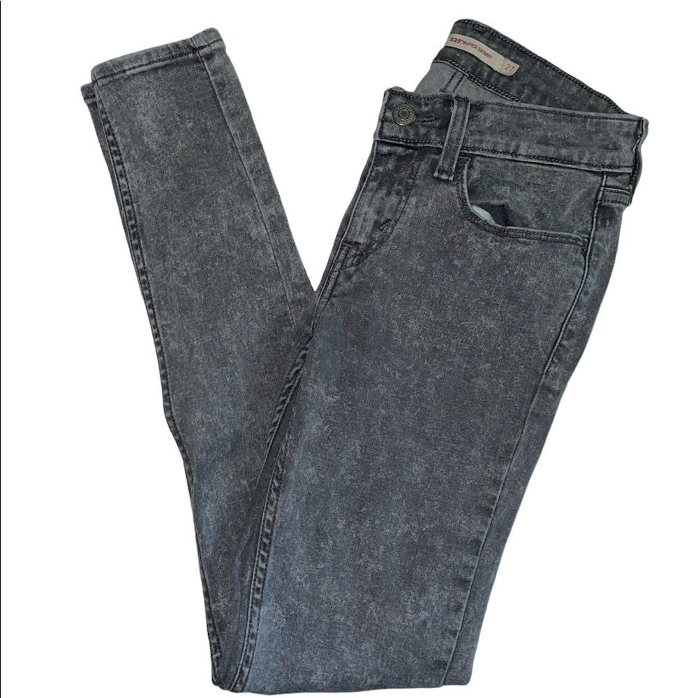 Levi’s 535 super skinny gray acid wash jeans